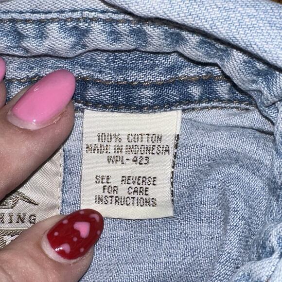 LEVIS RED TAB Men's Blue Demin Long Sleeve Shirt L 0619 - Picture 6 of 7